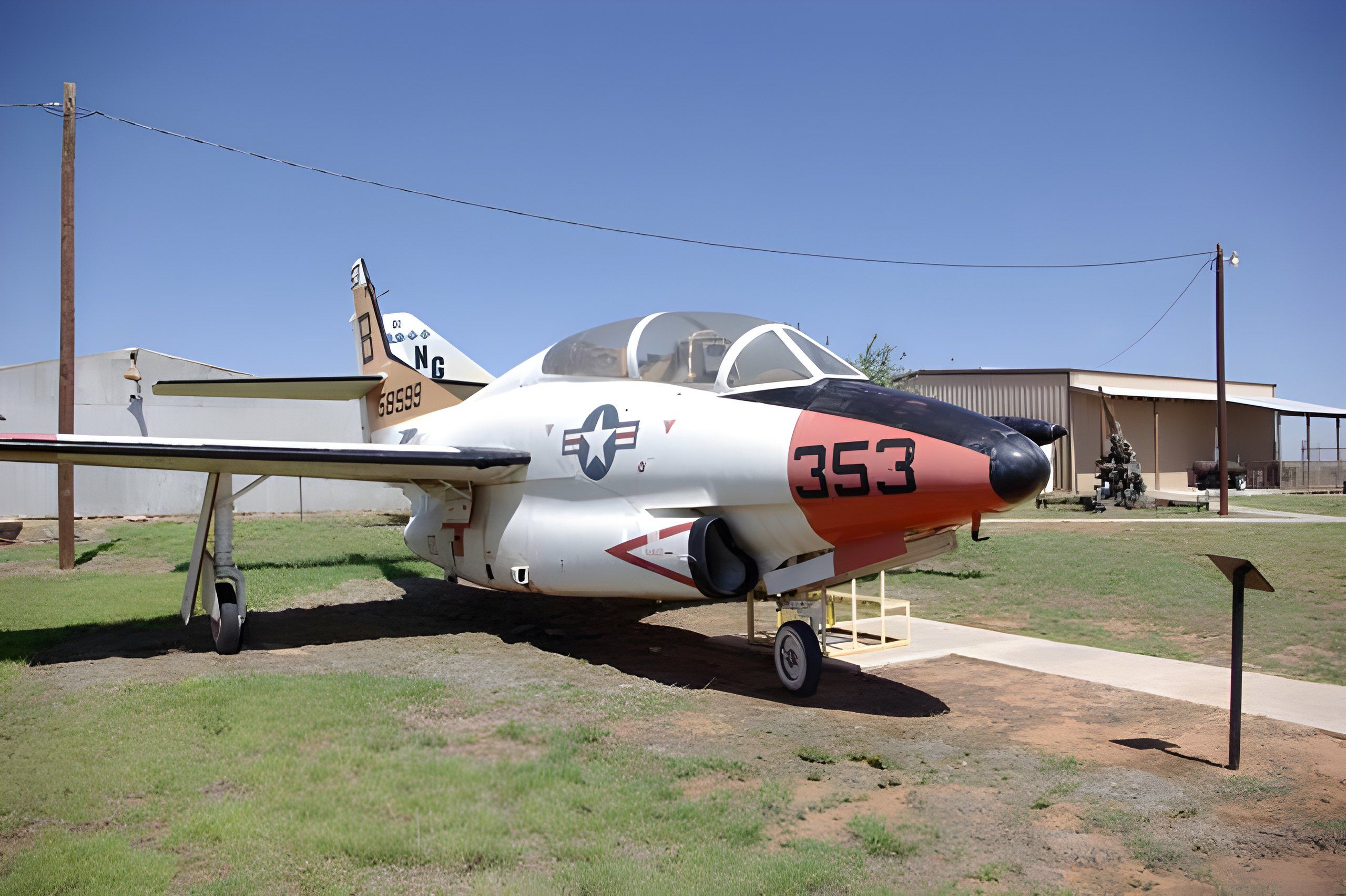 T-2 Buckeye on the grass at Texas Air Museum